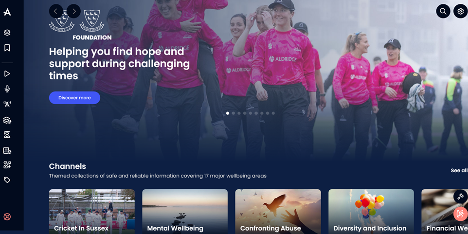 Sussex Cricket Wellbeing Support Hub Sussex Cricket wellbeing support hub homepage